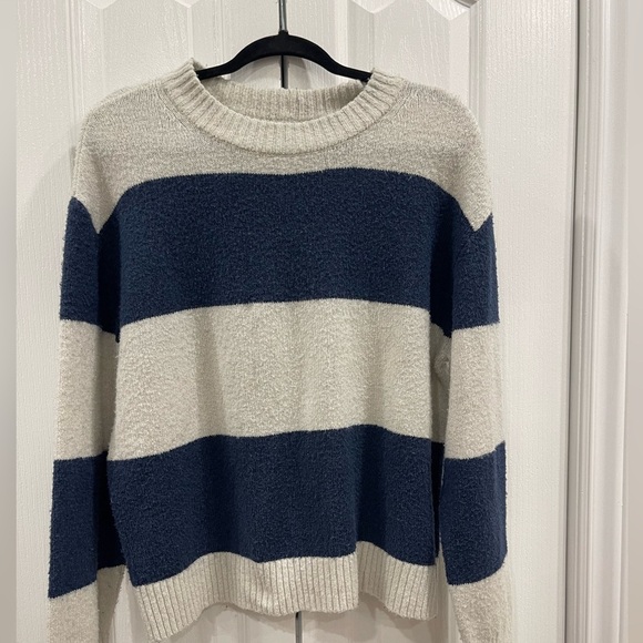 American Eagle Sweaters - Striped Blue and White Women's Sweater